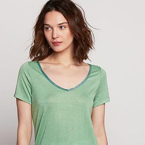 T-shirt Ariana mint, tilleul et rose