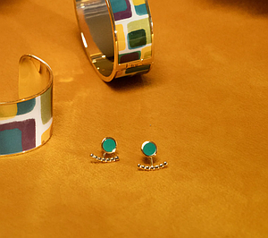 Boucles d'oreilles Comete vert bosphorus
