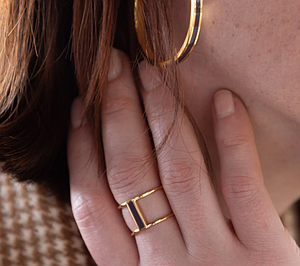 Bague Lune bleu parma