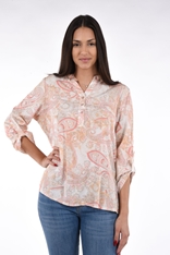 Blouse Midori Printed day blue et beige