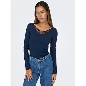 Top Kira à longues manches Dress Blues, Italian Plum et Cloud Dancer