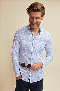 Chemise Lalife blanc-ciel