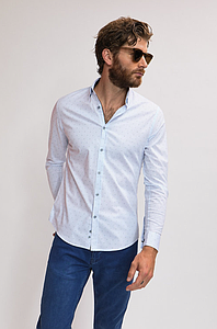 Chemise Layavuz blanc-marine