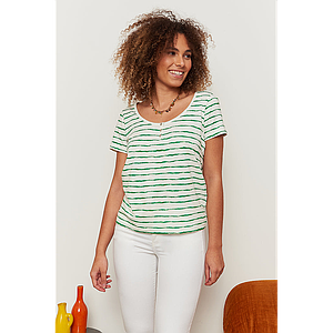 T-shirt Izild craie/noir et craie/vert