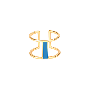 Bague Lune Bleu myosotis