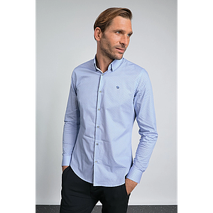 Chemise popeline stretch Loco blanc-ciel