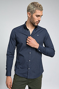Chemise popeline stretch Lorgue marine