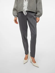 Pantalon Beate taille haute tapered  medium Grey melange