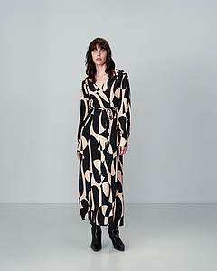 Robe longue porte-feuille Nemours noir