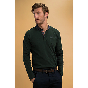 Polo manches longues Gabanalong Vert-cactus