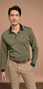 Polo manches longues Gavrochlong Kaki