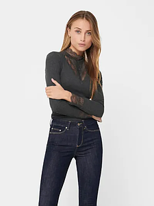 Top longue manche Tilde Dark Grey Melange