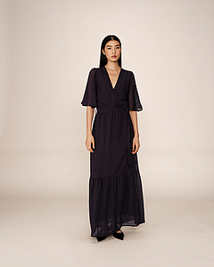 Robe longue Perse marine
