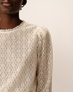 Blouse en dentelle manche 3/4 Phedre ecru