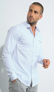 Chemise manches longues Lason blanc-ciel