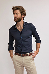 Chemise manches longues Latech marine