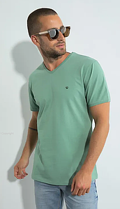T-shirt Tahys Vert d'eau et caramel