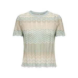 Top Alvira avec petites manches Cloud blue et Roseate