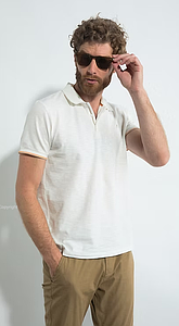 Polo manches courtes Grippy ecru