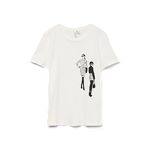 T-shirt Debra Gilrs (blanc) et Glasses( bande noire)